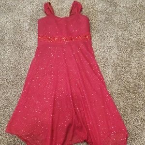 Girls red sparkly holiday dress! Size 7
